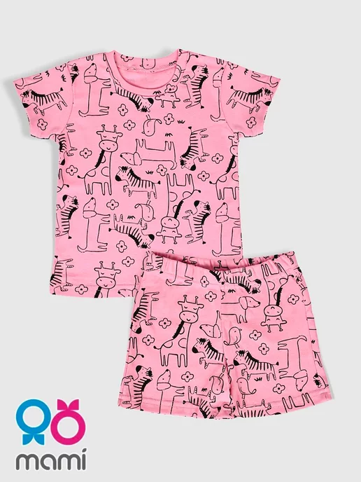 Mami-kids Костюм для новорожденных детей с шортами, розовый, фото 4
