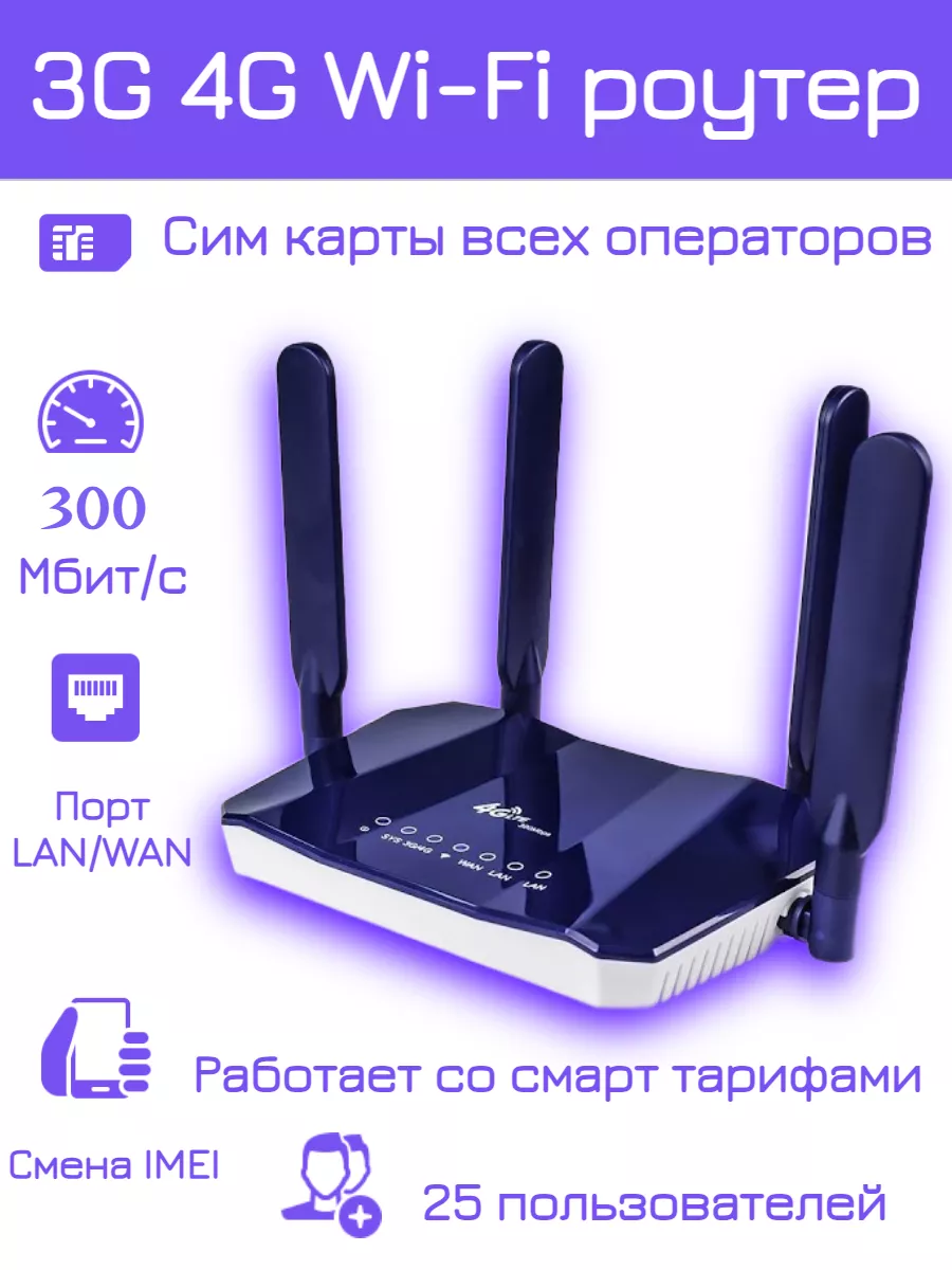 3G 4G Wi-Fi роутер R8B 300 Мбит IMEI, 4 антенны, любой тариф TIANJIE  100054919 купить за 2 184 ₽ в интернет-магазине Wildberries