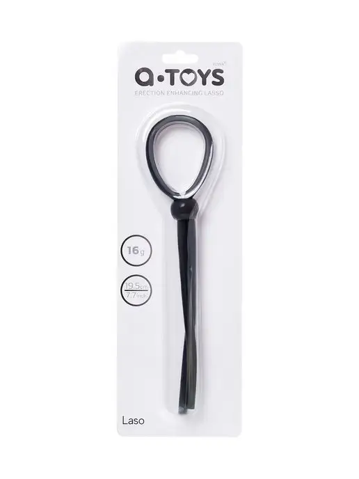 A-Toys by TOYFA Эрекционное лассо на пенис с одной бусиной, 19.5 см, черный, фото 4