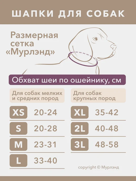 МУРЛЭНД Шапка для собак зимняя, теплая, фиолетовый, фото 3
