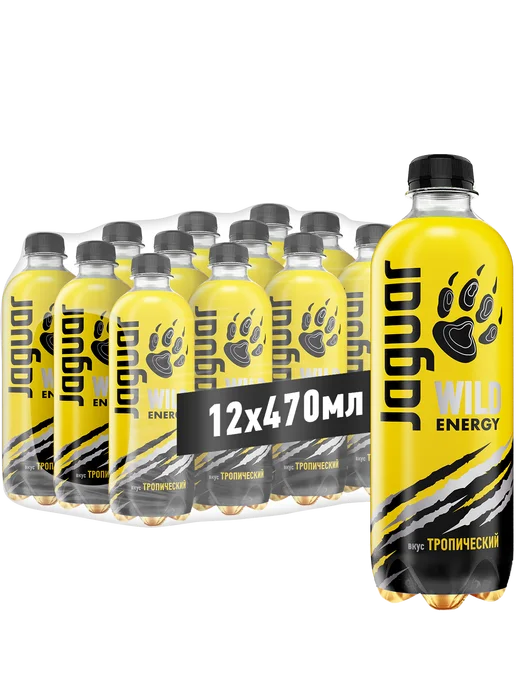 Jaguar Энергетик Wild Energy 0,47 л х 12 шт, 470 мл, 12 шт