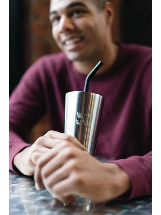 Klean Kanteen Трубочки 8мм - 2 шт, черные с ёршиком, 2 шт, фото 2