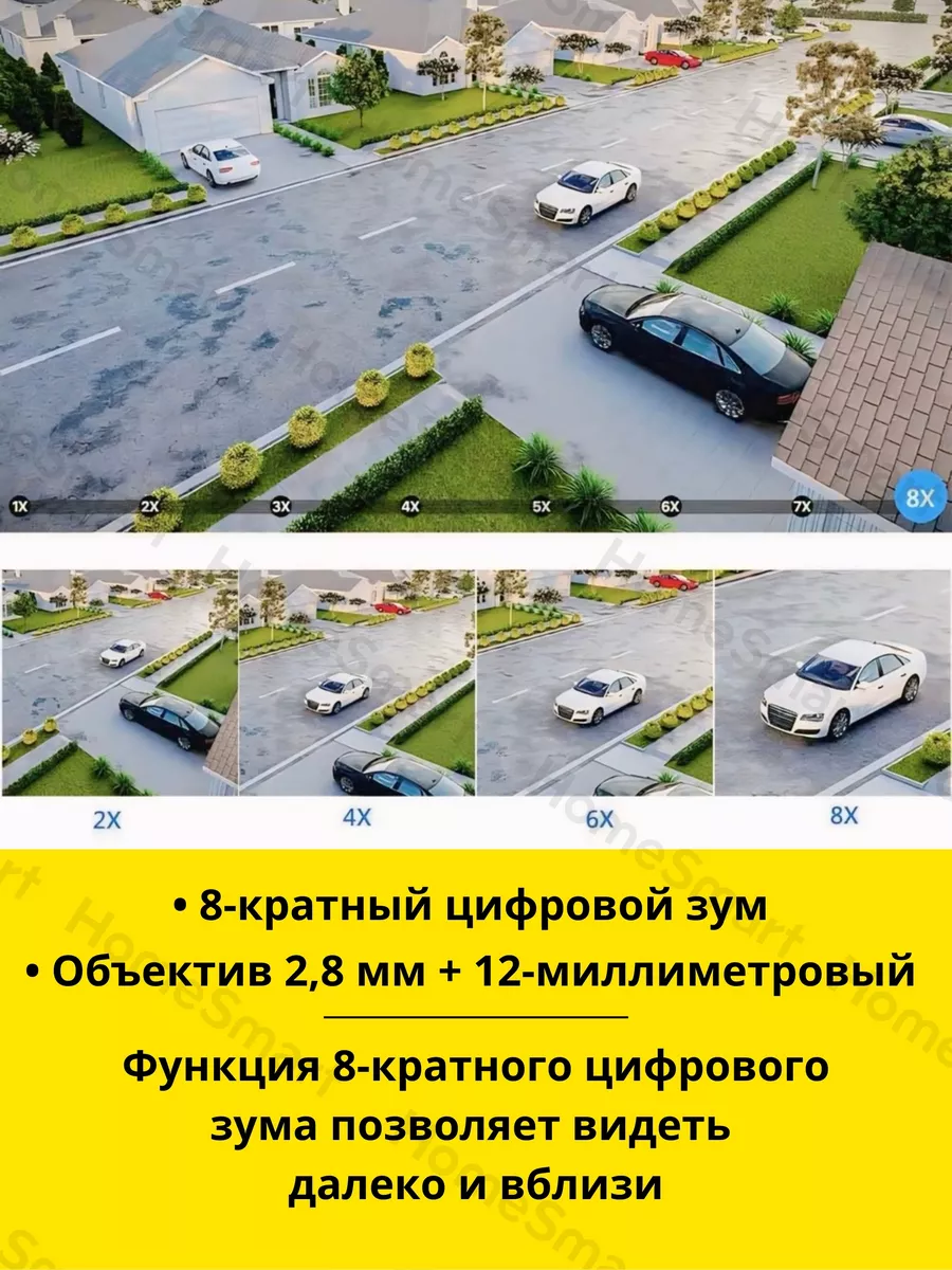 Камера видеонаблюдения уличная wi-fi 4МП для дома HomeSmart 100105557  купить за 2 096 ₽ в интернет-магазине Wildberries