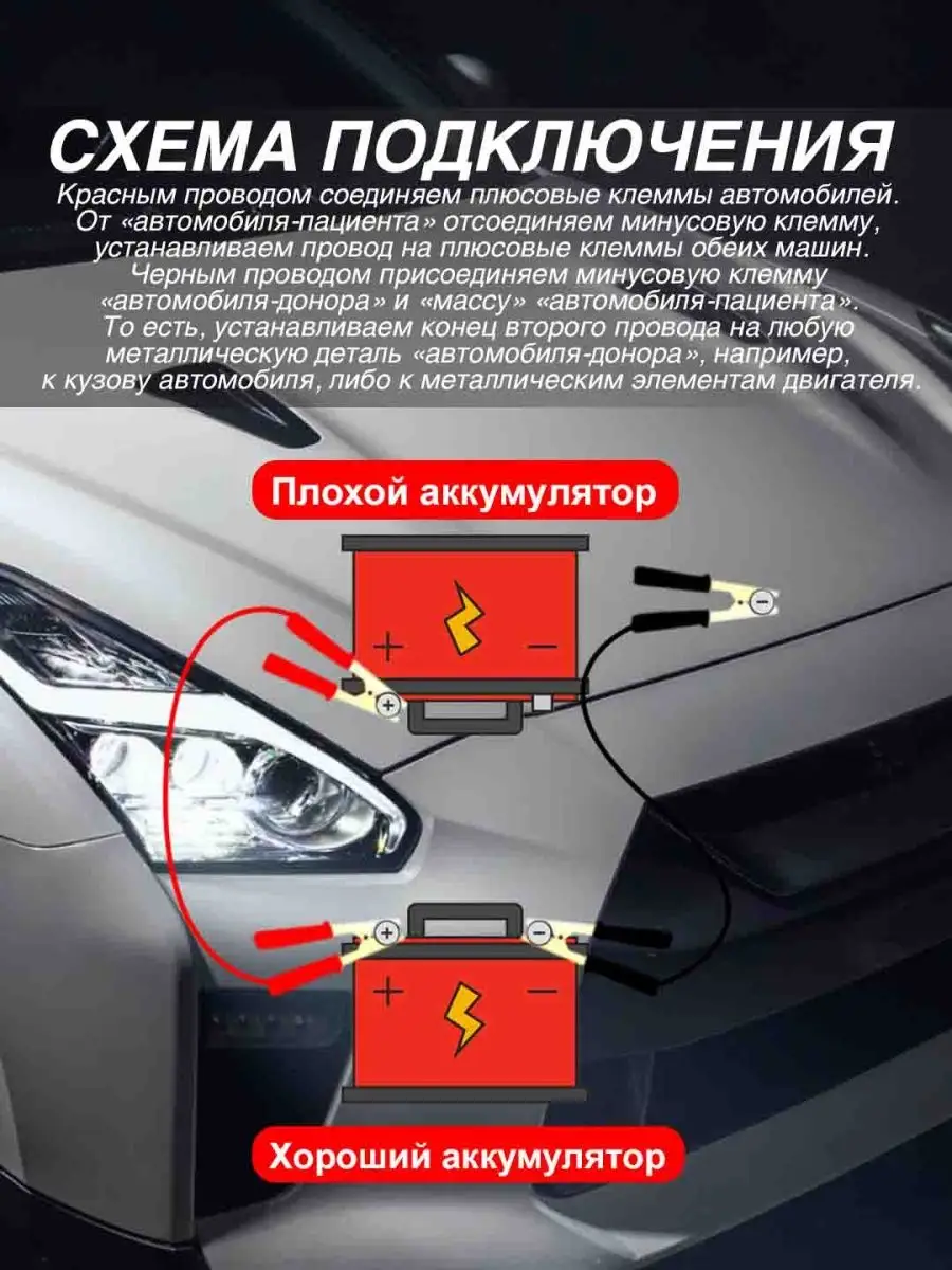 Провода прикуривания 500А крокодилы NTS AUTO 100205531 купить за 1 157 ₽ в  интернет-магазине Wildberries