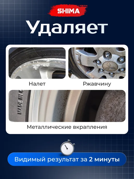 SHIMA Очиститель дисков и кузова DETAILER FERRUM GEL CAR 500 мл, 500 мл, фото 3