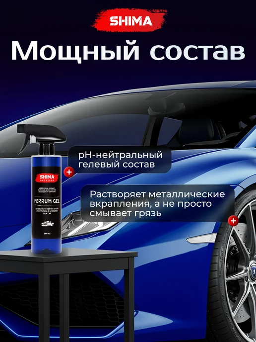 SHIMA Очиститель дисков и кузова DETAILER FERRUM GEL CAR 500 мл, 500 мл, фото 6