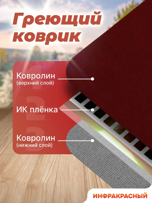 STEM Energy Коврик с подогревом КТ2 коричневый 86*32, вариант, фото 4