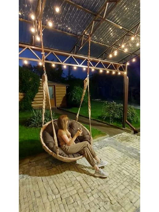 MAMSI-PAPSI Качели для дома и сада 100х100х15см, зеленый, фото 6