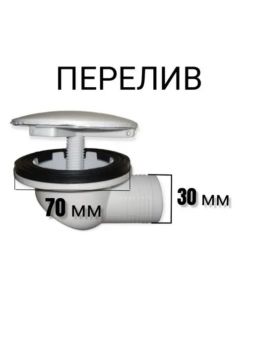 ДомСинтек Сифон обвязка для ванны с переливом, вариант, фото 5