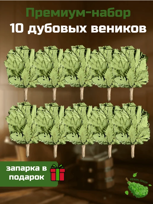 Veniki.shop Веники для бани Дубовые 10 штук, 10 шт