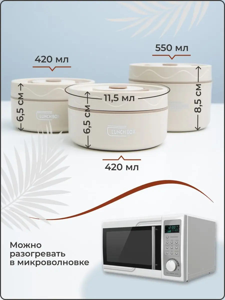 Ланч бокс металлический круглый для еды с термосумкой Milandiya 100487418  купить за 1 434 ₽ в интернет-магазине Wildberries