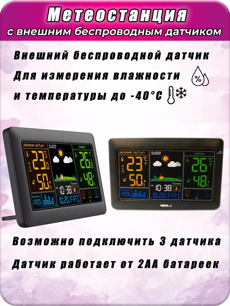 Домашняя погодная метеостанция с датчиком BV-621 BVItech 100511086 купить  за 2 677 ₽ в интернет-магазине Wildberries