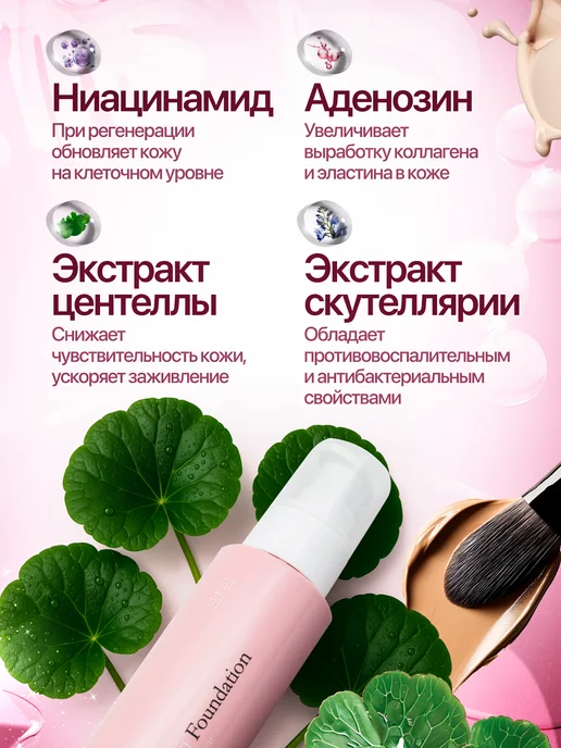 AMA Увлажняющий тональный крем флюид для лица с SPF 20 Корея, бежевый, фото 4