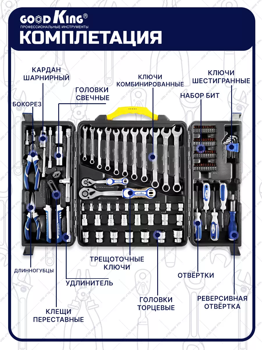 Набор инструментов для дома и авто M-10110 GOODKING 100653287 купить за 4  926 ₽ в интернет-магазине Wildberries