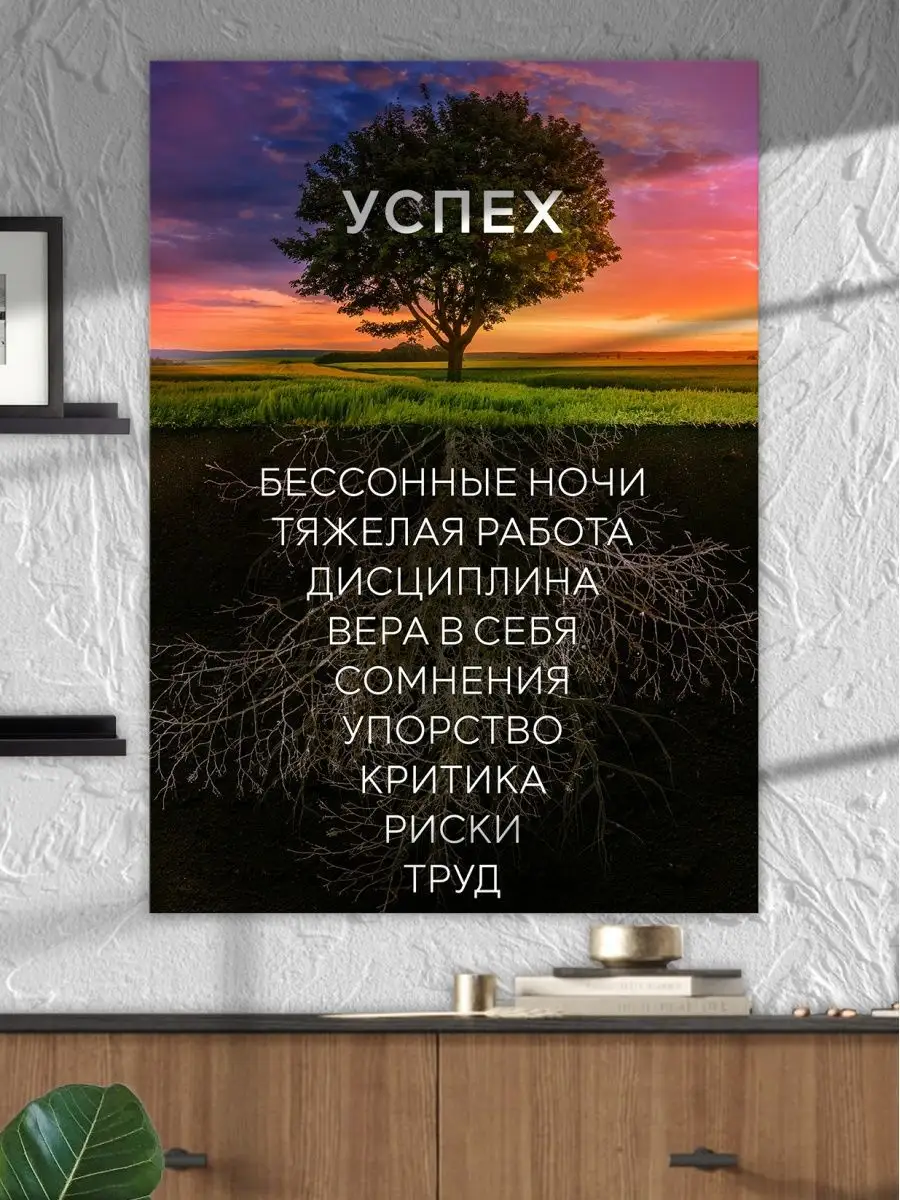 Картина на стену Дерево успеха 40x60 см Richposter 100653722 купить за 812  ₽ в интернет-магазине Wildberries