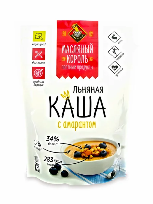 Мед и Конфитюр Каша льняная "Масляный король" с амарантом 300 гр, 300 г, фото 7