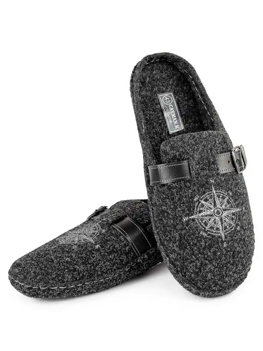 CAIMAN.K Тапочки домашние войлочные, черный