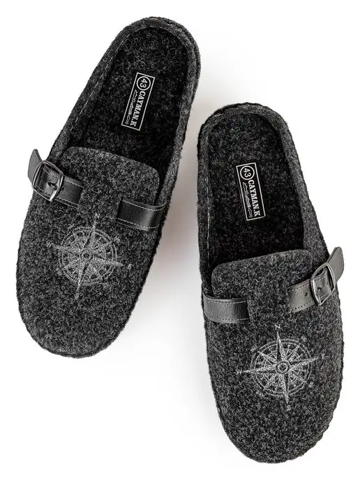 CAIMAN.K Тапочки домашние войлочные, черный, фото 2