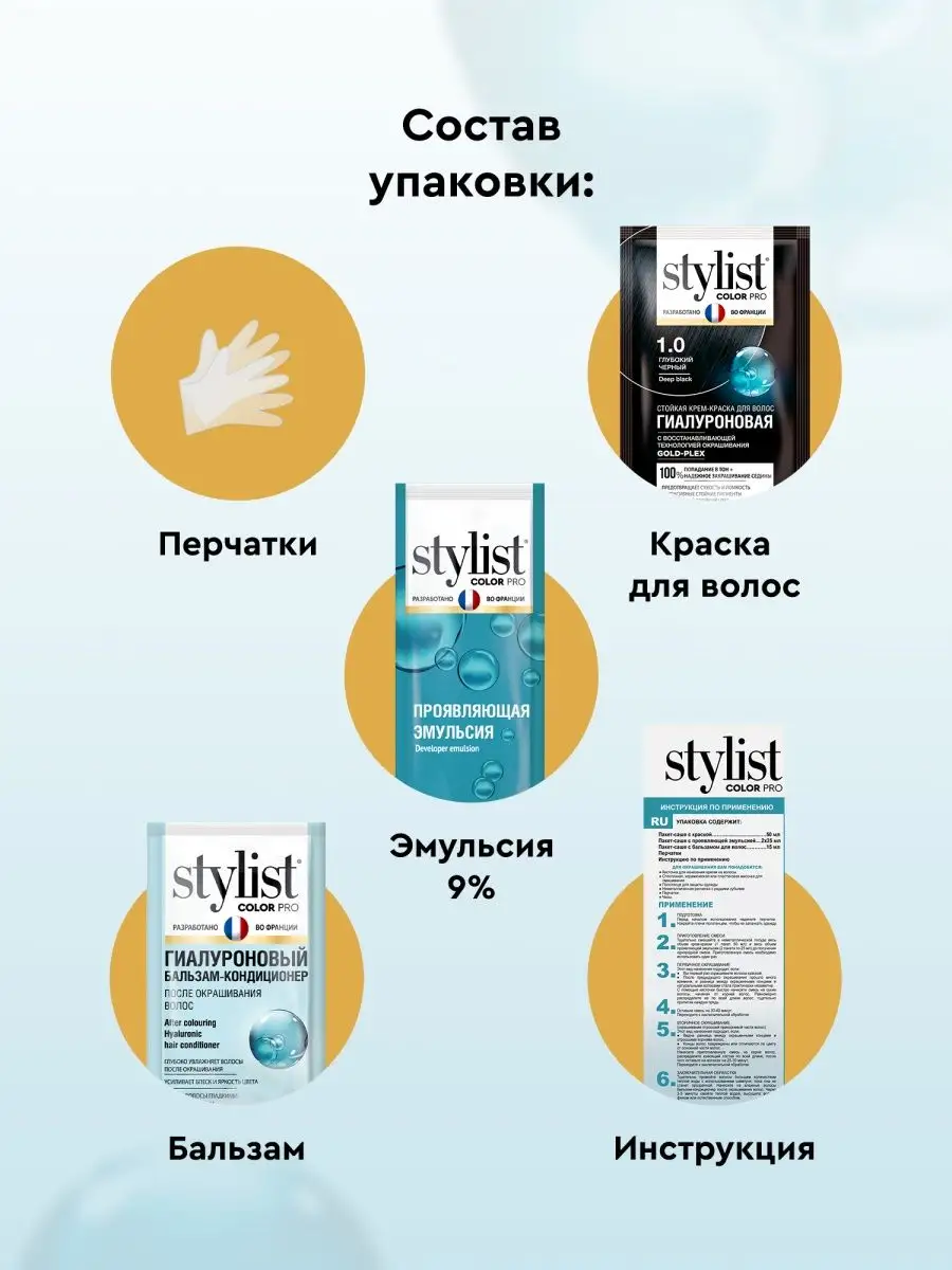 Стойкая крем-краска для волос Stylist Pro Глубокий черный STYLIST PRO  72001521 купить за 199 ₽ в интернет-магазине Wildberries