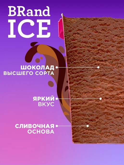 BrandIce Мороженое Микс Сахарная вата, Пралине, Сливки с печеньем, 3 шт, фото 4