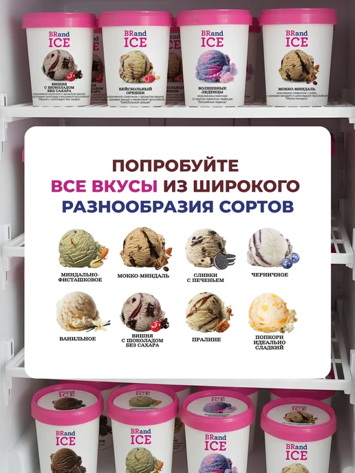 BrandIce Мороженое Кварта Вишня с шоколадом без сахара 3 шт по 1000мл, 3 шт, 1 л, фото 5
