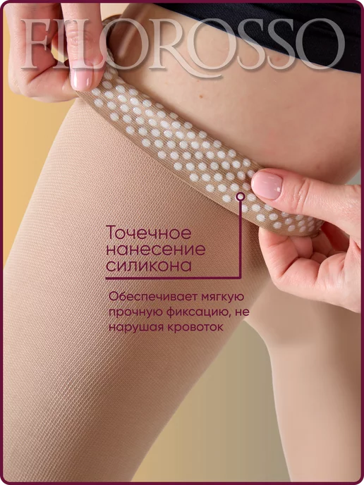 FILOROSSO Компрессионные чулки 2 класс Terapia 50 den с силиконом, вариант, фото 4