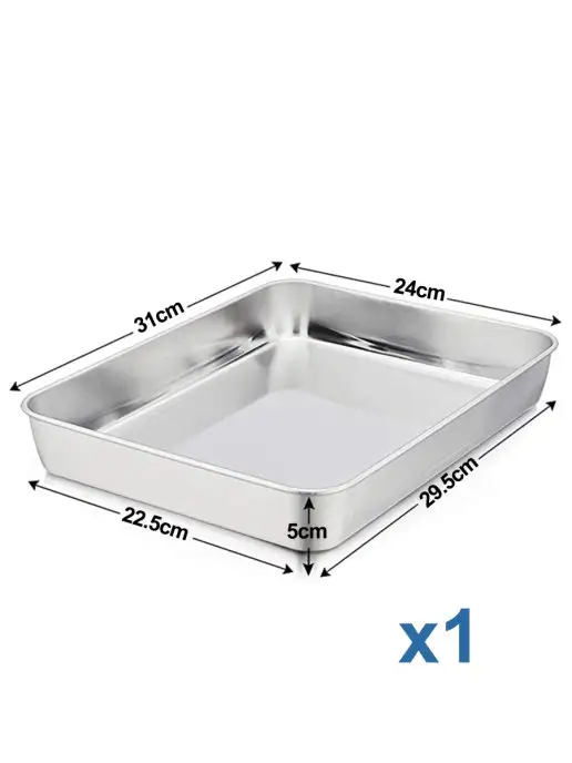 Haware 40 x 30 cm противень для духовки из нержавеющей стали 18-0, серый, в упаковке 686 г, фото 2