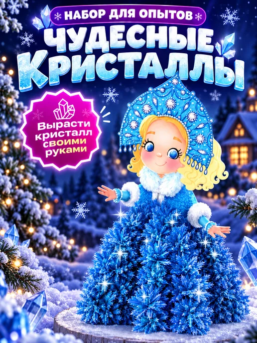 Сима-Ленд & Эврики Набор для выращивания кристаллов новогодний, голубой