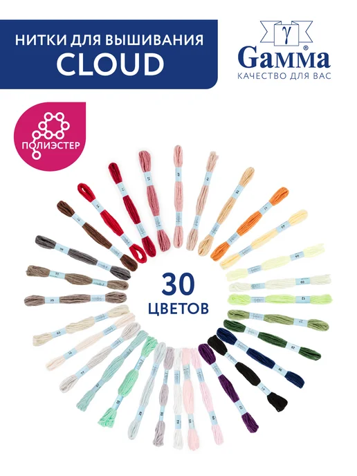 GAMMA Мулине Клауд набор ассорти 30 шт, 30 шт