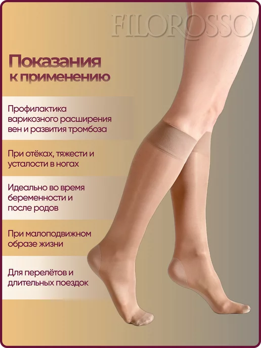 FILOROSSO Компрессионные гольфы 2 класс антисептические, вариант, фото 7