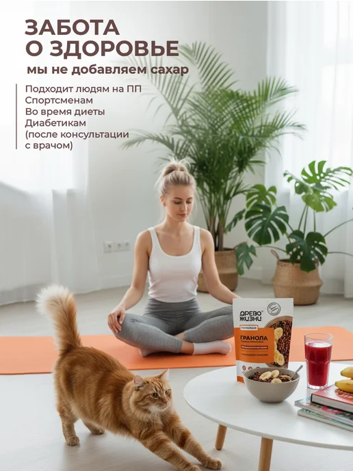 ДРЕВО ЖИЗНИ И СЛАДЕНЬ Гранола без сахара ассорти 3 вкуса по 300 гр. Древо жизни, 300 г, фото 8