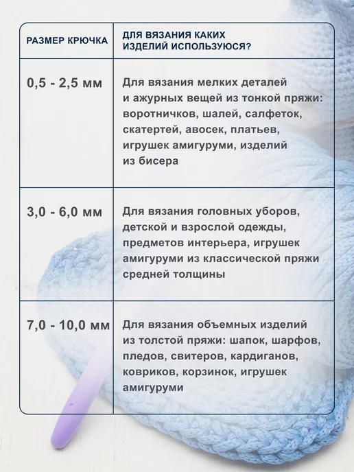 Hobby&Pro Крючок для вязания с резиновой ручкой 3 мм 13,5см, вариант, фото 6