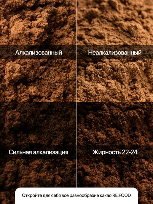 RE:FOOD Какао - порошок алкализованный 1000 грамм PREMIUM, вариант, фото 2