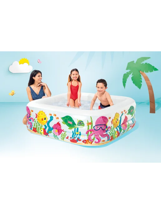 Intex Development Company Inc. Бассейн детский надувной 229х 152х48 см Intex, 159x159x50 см, фото 2