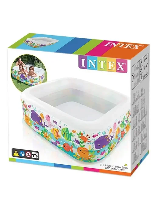 Intex Development Company Inc. Бассейн детский надувной 229х 152х48 см Intex, 159x159x50 см, фото 6