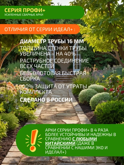 MPSELECT Арка садовая опора для вьющихся растений и цветов, зеленый, в упаковке 3 кг, фото 2