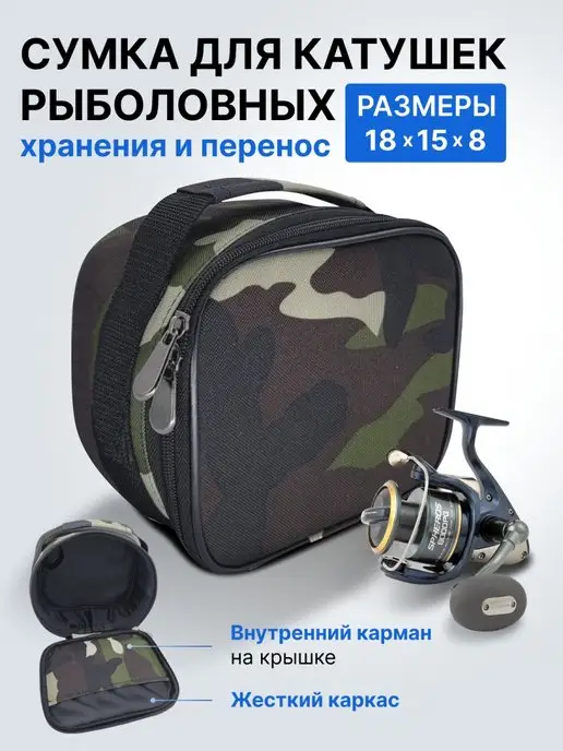 Naralun Сумка для катушки рыболовная, кофр, зеленый
