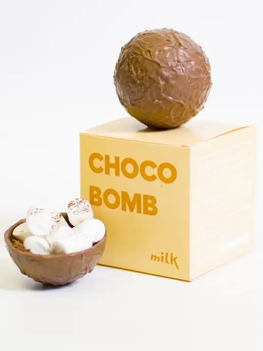 CHOCOCO Шоколадные бомбочки с маршмеллоу и какао, вкусный подарок, 4 шт, фото 3