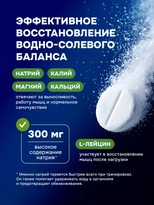 GLS pharmaceuticals Изотоник, электролиты для восстановления 60 шипучих таблеток, вариант, фото 2