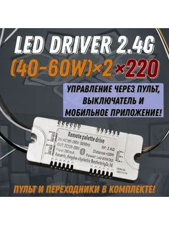 LED DRIVER 2.4G BT-CX(40-60W)*2+220V+пульт+переходники Profit 72682268 купить за 1 881 ₽ в интернет-магазине Wildberries