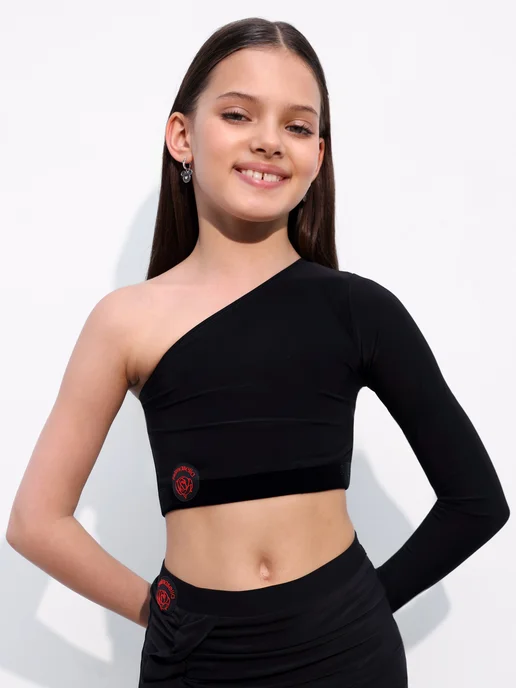 PRIMABELLA Топ Simple Kid на одно плечо, черный