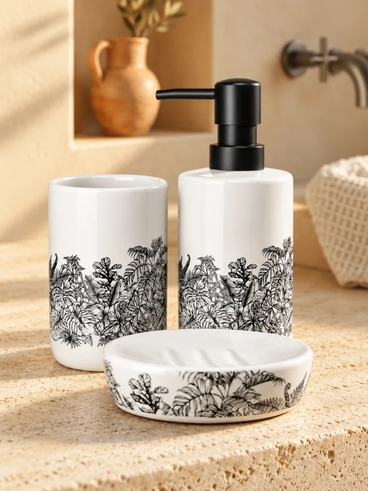 Bath Plus Набор аксессуаров для ванной керамический, черный, фото 2