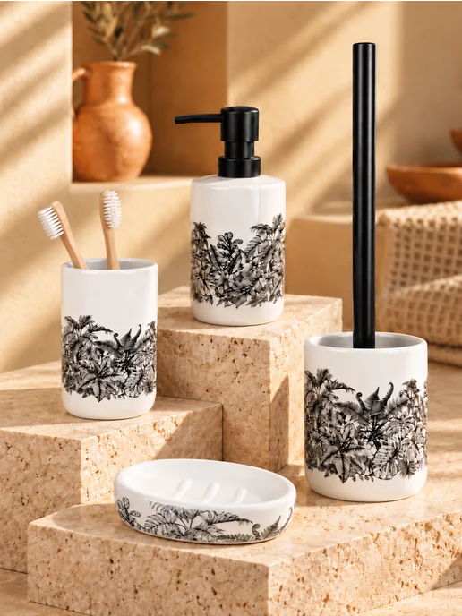 Bath Plus Набор аксессуаров для ванной керамический, черный, фото 8