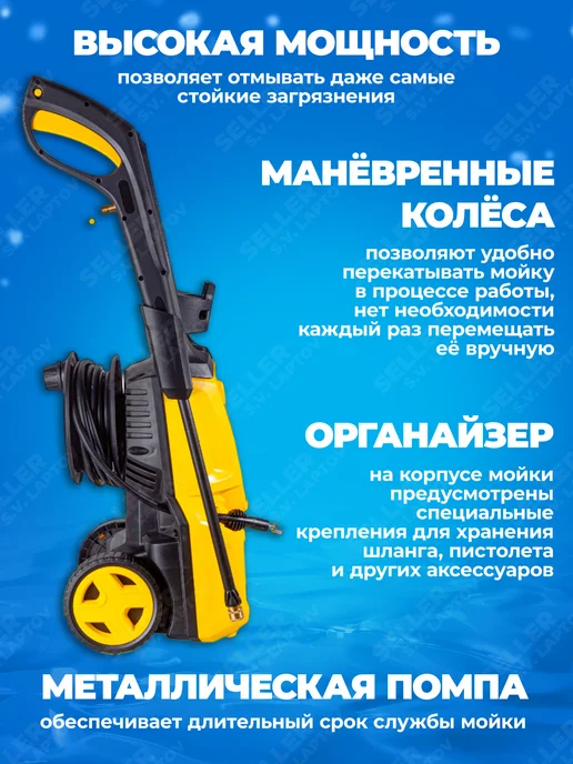 HUTER Мойка высокого давления, автомойка, минимойка W195-PRO, вариант, фото 4