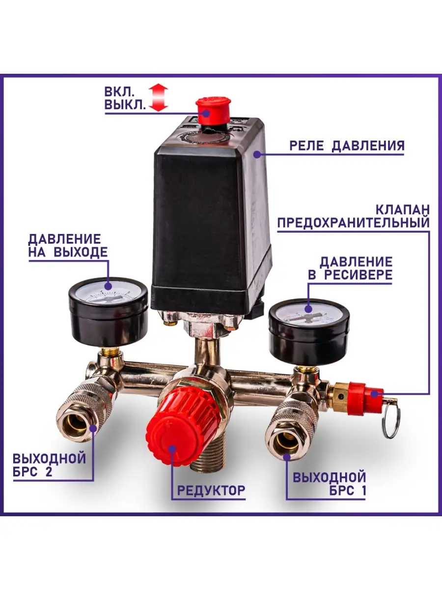 прессостат в сборе на воздушный компрессор,реле давления нет бренда  72838328 купить за 3 754 ₽ в интернет-магазине Wildberries