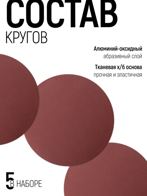 FIT FINCH INDUSTRIAL TOOLS FIT Круги шлифовальные 125 мм Р 240 5 шт. под липучку, 5 шт, фото 3