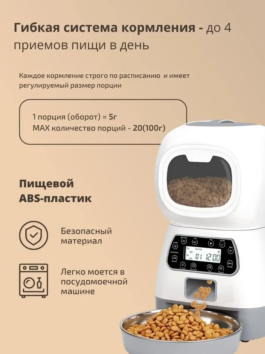 Автоматическая умная кормушка миска для кошек и собак Zoowell 72862238  купить за 4 835 ₽ в интернет-магазине Wildberries