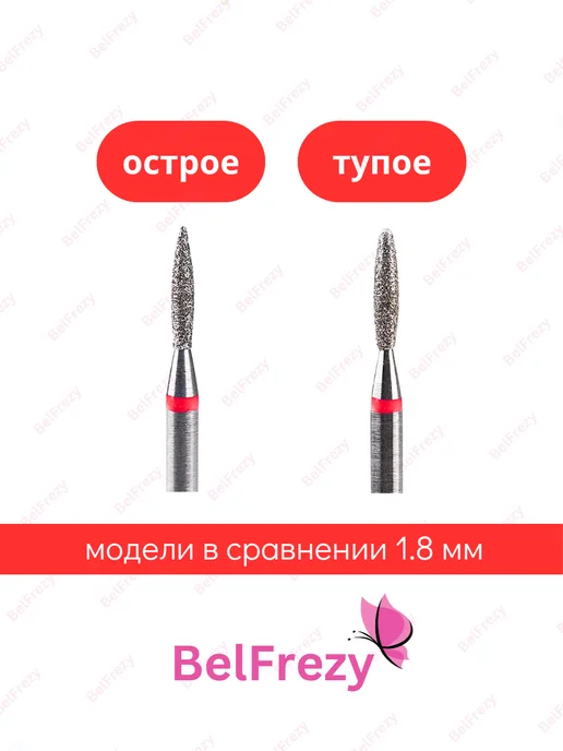 BelFrezy Фрезы для маникюра и педикюра пламя тупое, 5 шт, 5 шт, фото 3