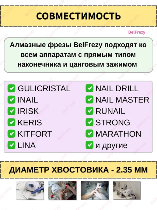 BelFrezy Фрезы для маникюра и педикюра пламя тупое, 5 шт, 5 шт, фото 6