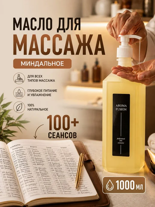 AROMA FUSION Масло для тела массажное увлажняющее CПА Релакс 1л, 1 л